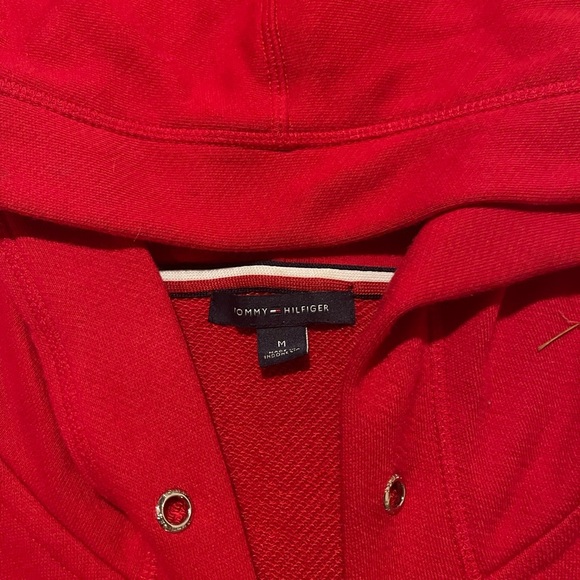 Red Tommy Hilfiger Zip up hoodie. - Picture 2 of 2
